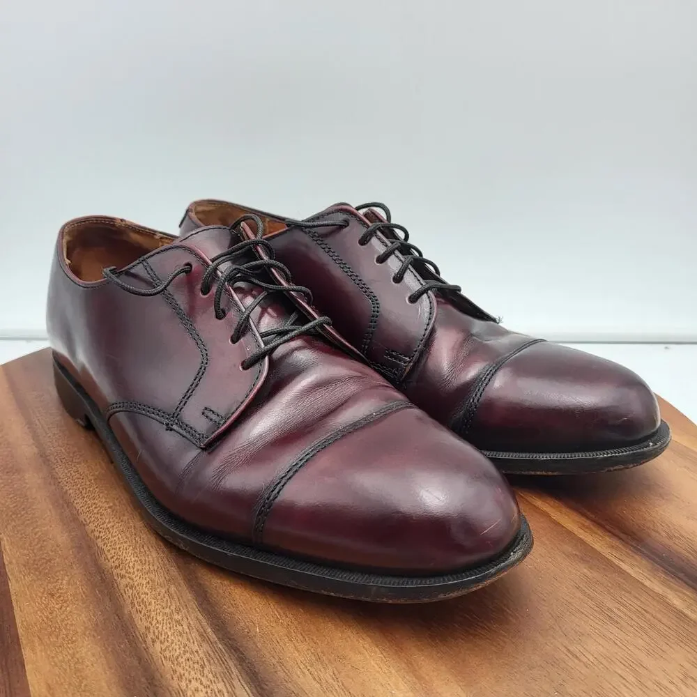 Vintage Cole Haan Oxford Dress Shoes Mens Sz 9 D Burgundy Cap Toe USA Made Derby